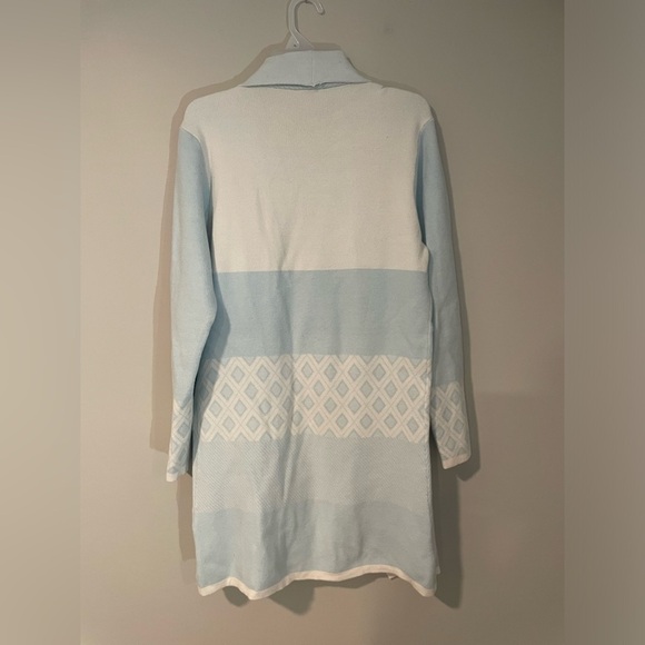 Evolution By Cyrus Chiana Graphic Open Drape Cardigan Size XL Blue **FLAWS** - Picture 12 of 14